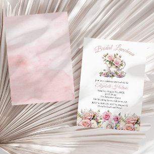 Blush Pink Bridal Luncheon Invitation Floral