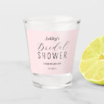 Blush Pink Bridal Shower Brunch Shot glass<br><div class="desc">Bridal Shower Brunch Shot glass in Blush pink and simple calligraphy text background. More products with this design are in the collection below.</div>
