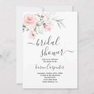 Blush Pink Bridal Shower Invitation