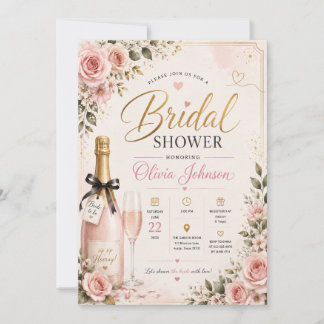 Blush Pink Bridal Shower Invitation | Cascading 