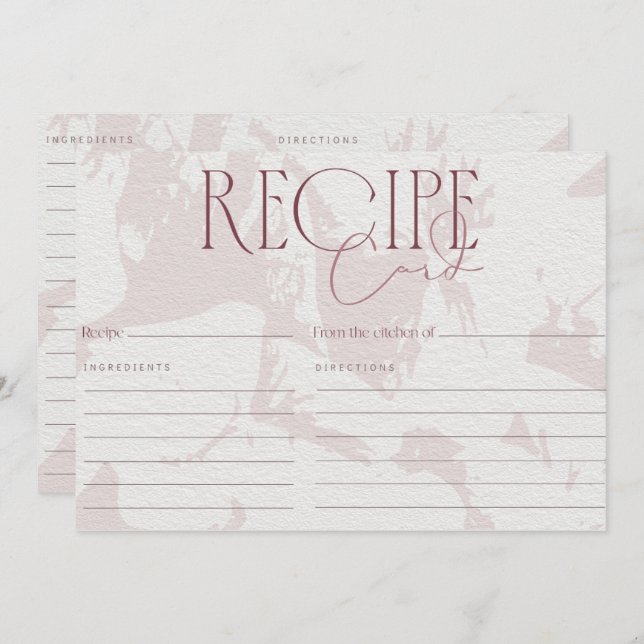 Blush Pink Bridal Shower Recipe Card (Front/Back)
