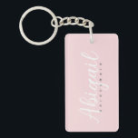 Blush Pink Bridesmaid Script Name Bridal Party Keychain<br><div class="desc">Blush Pink Bridesmaid Script Name Bridal Party Keychain</div>