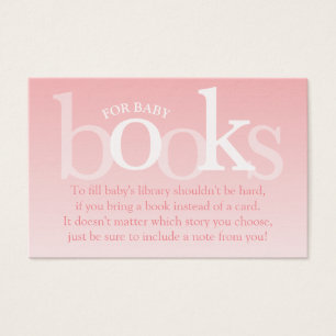 Blush Pink Bring a Book Baby Shower Card