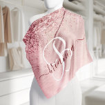 Blush Pink Brushed Metal Glitter Monogram Name Bandana<br><div class="desc">Easily personalize this trendy chic bandana stand design featuring pretty blush pink sparkling glitter on a blush pink brushed metallic background.</div>
