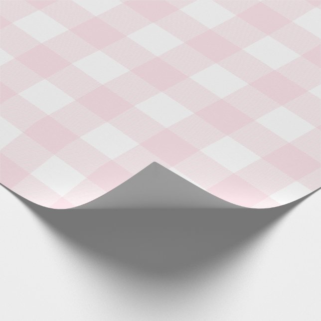 Blush Pink Buffalo Check Pattern Wrapping Paper (Corner)