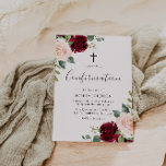 Blush Pink Burgundy Red Floral Cross Confirmation  Invitation<br><div class="desc">Blush Pink Burgundy Red Floral Cross Confirmation Invitation

We also have plenty of other Invitation and collections.</div>