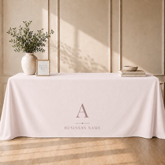 Blush Pink Business Branded Table Banner Tablecloth (Creator Uploaded)