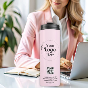 Blush Pink Business Logo modern  Thermal Tumbler