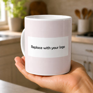 Blush pink business logo rectangular coffee mug