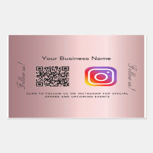 Blush pink business name qr code instagram sticker