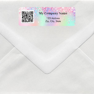 Blush pink business qr code return address