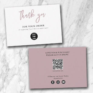 Blush Pink Business Thank You Logo Social Media Card