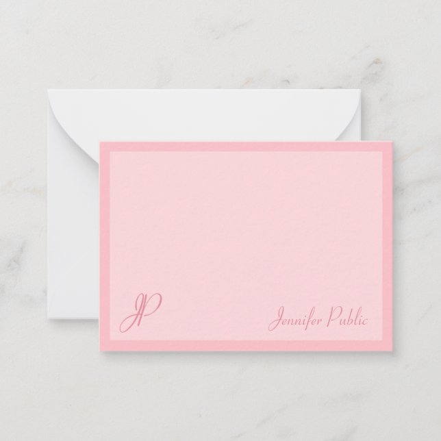 Blush Pink Calligraphed Script Monogram Template (Front)