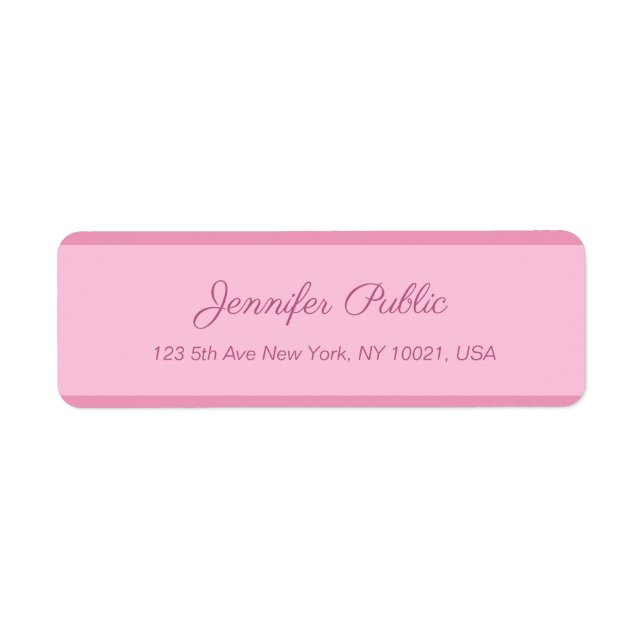 Blush Pink Calligraphed Script Text Elegant Return (Front)