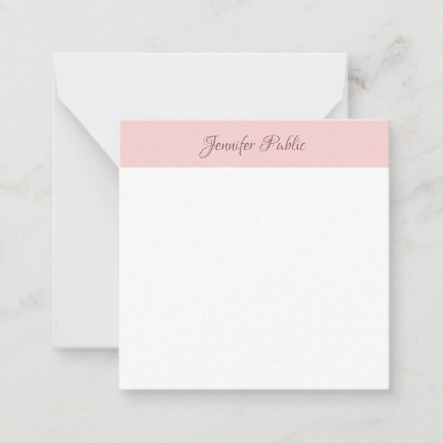 Blush Pink Calligraphy Script Name Simple Modern Card (Front)