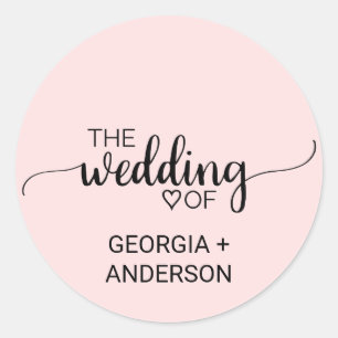 Blush Pink Calligraphy Wedding Envelope Seal