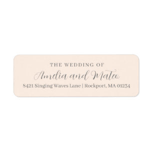 Blush Pink Calligraphy Wedding Return Address