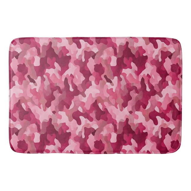 Blush Pink Camouflage  Bath Mat (Front)