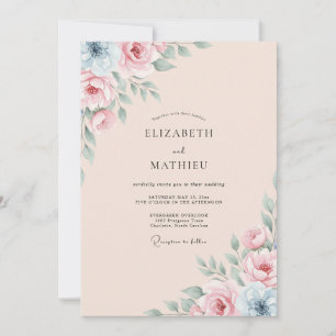 Blush Pink Captivating Spring Wedding Invitation