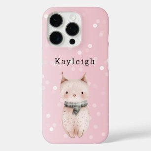 Blush Pink Cat Confetti Dots   iPhone 16 Pro Case