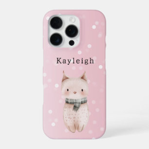 Blush Pink Cat Confetti Dots   iPhone 16 Pro Case