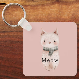 Blush Pink Cats Keychain