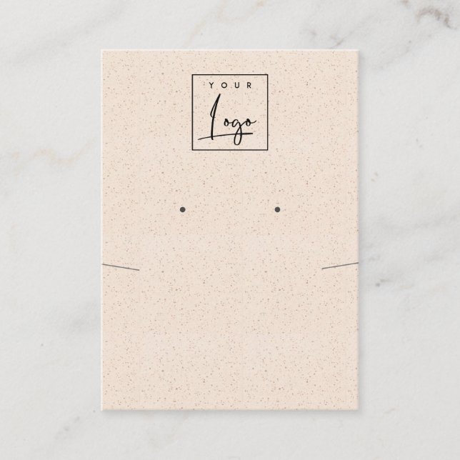 Blush Pink Ceramic Texture Earing Necklace Display Business Card (Front)
