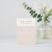 BLUSH PINK CERAMIC TEXTURE EARRING DISPLAY LOGO BUSINESS CARD (Standing Front)