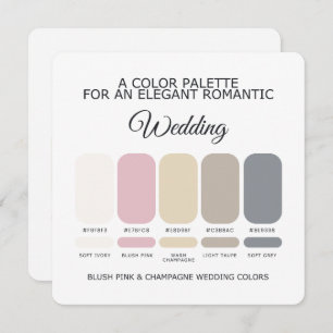 Blush Pink Champagne Wedding Color Palette Card