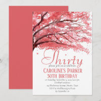 Blush Pink Cherry Blossom 30th Birthday Floral