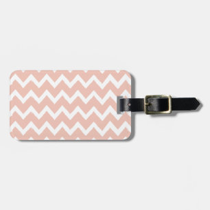 Blush Pink Chevron and White Pattern Luggage Tag