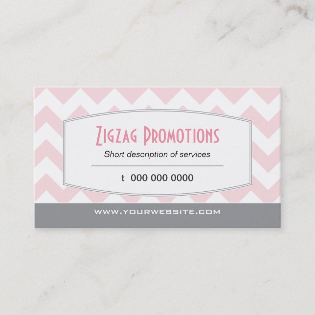 Blush Pink Chevron Business Card (Front)