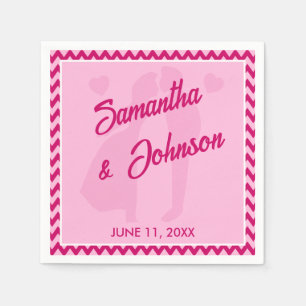 Blush Pink Chevron Stripe Wedding Napkin