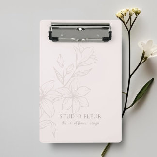 Blush Pink | Chic Minimal Floral Mini Clipboard
