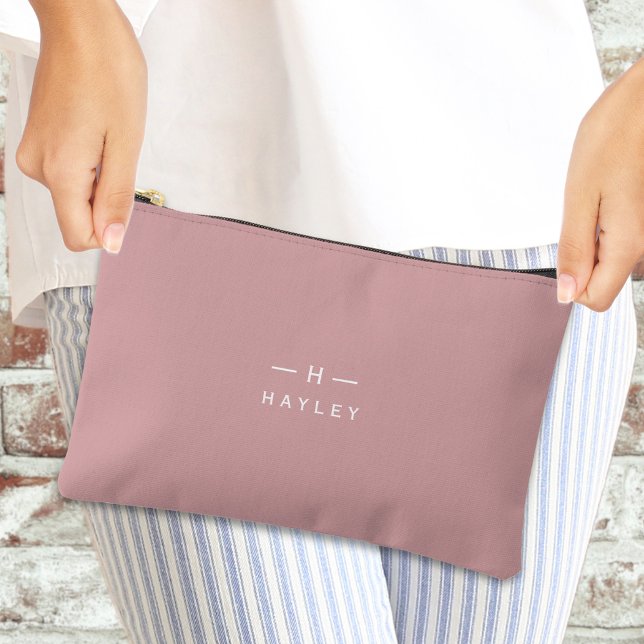 Blush Pink chic monogram  Accessory Pouch (Blush Pink chic monogram Accessory Pouch)