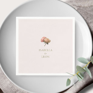 Blush Pink Chic Rose Wedding Napkin
