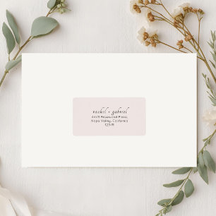 Blush Pink Chic Simple Clean Wedding Address Label