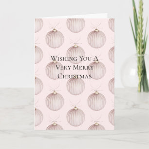 Blush Pink Christmas Ornament Card