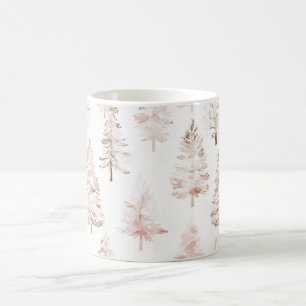 Blush Pink Christmas Trees Coffee Mug