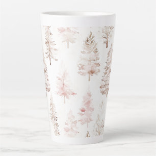 Blush Pink Christmas Trees Latte Mug