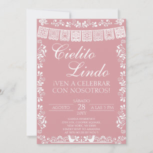 Blush Pink Cielito Lindo Mexican Fiesta Invitation
