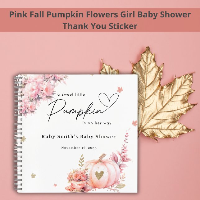 Blush Pink Citrouille Floral Baby shower Livre d'o (Créateur téléchargé)