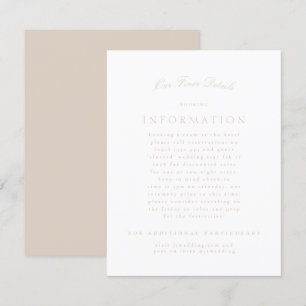 Blush Pink Classic Elegant Formal Wedding Enclosure Card