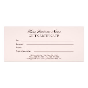 Blush Pink Classic Generic Plain Gift Certificate