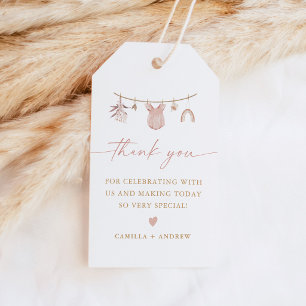 Blush Pink Clothesline Baby Shower Thank You Favou Gift Tags