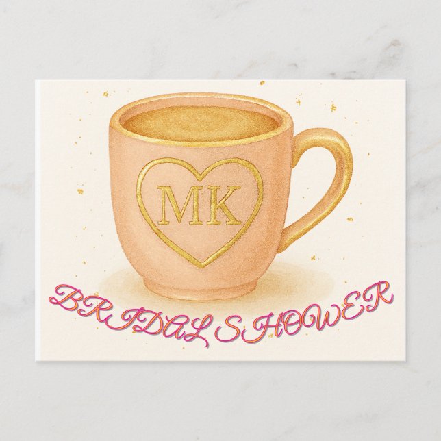 Blush pink coffee cup postcard (Front)