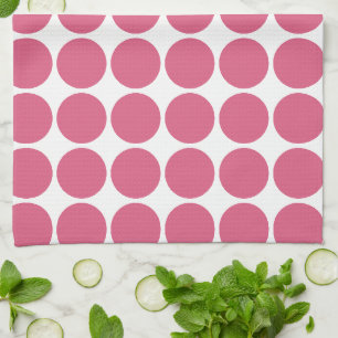 Blush Pink Colour Scandi Dots Pattern Design Kitchen Towel