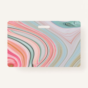 blush pink coral mint green marble swirls rainbow badge