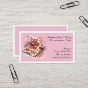 Blush Pink Cosmetic Makeup Palette Personalized Business Card