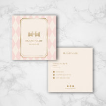 Blush Pink Cream Diamond Gold Frame Monogram